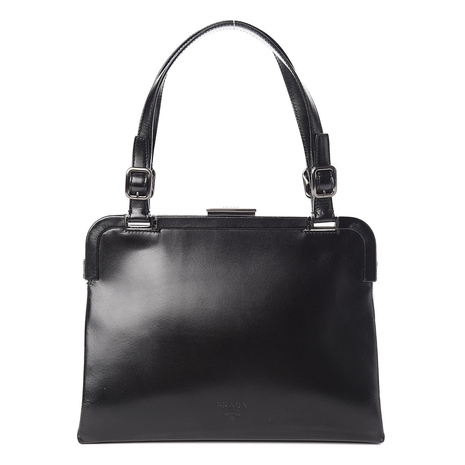 Prada Calfskin Top Lock Bag Nero Black 1 of 14
