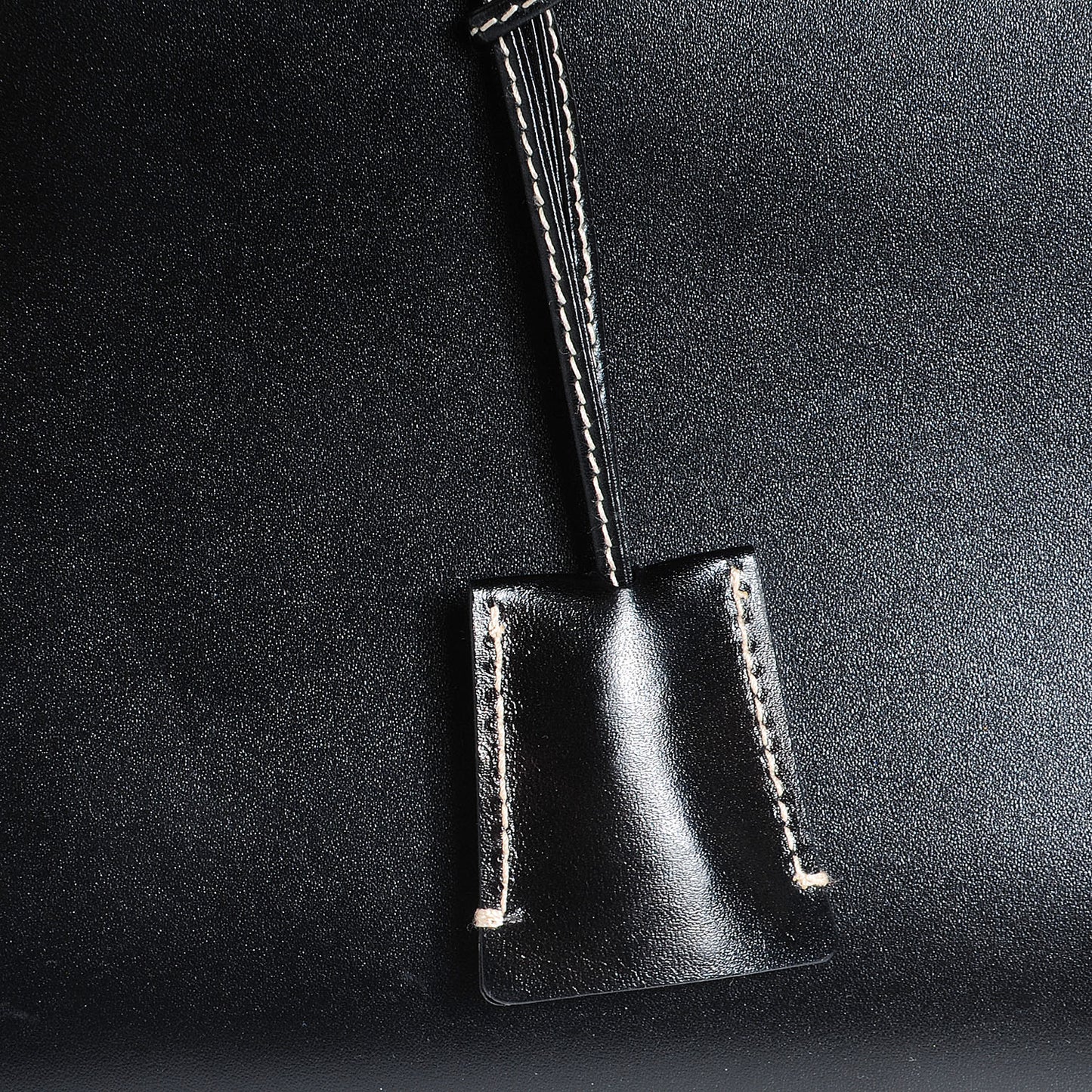 Leather Lady Lock Flap Tote Black