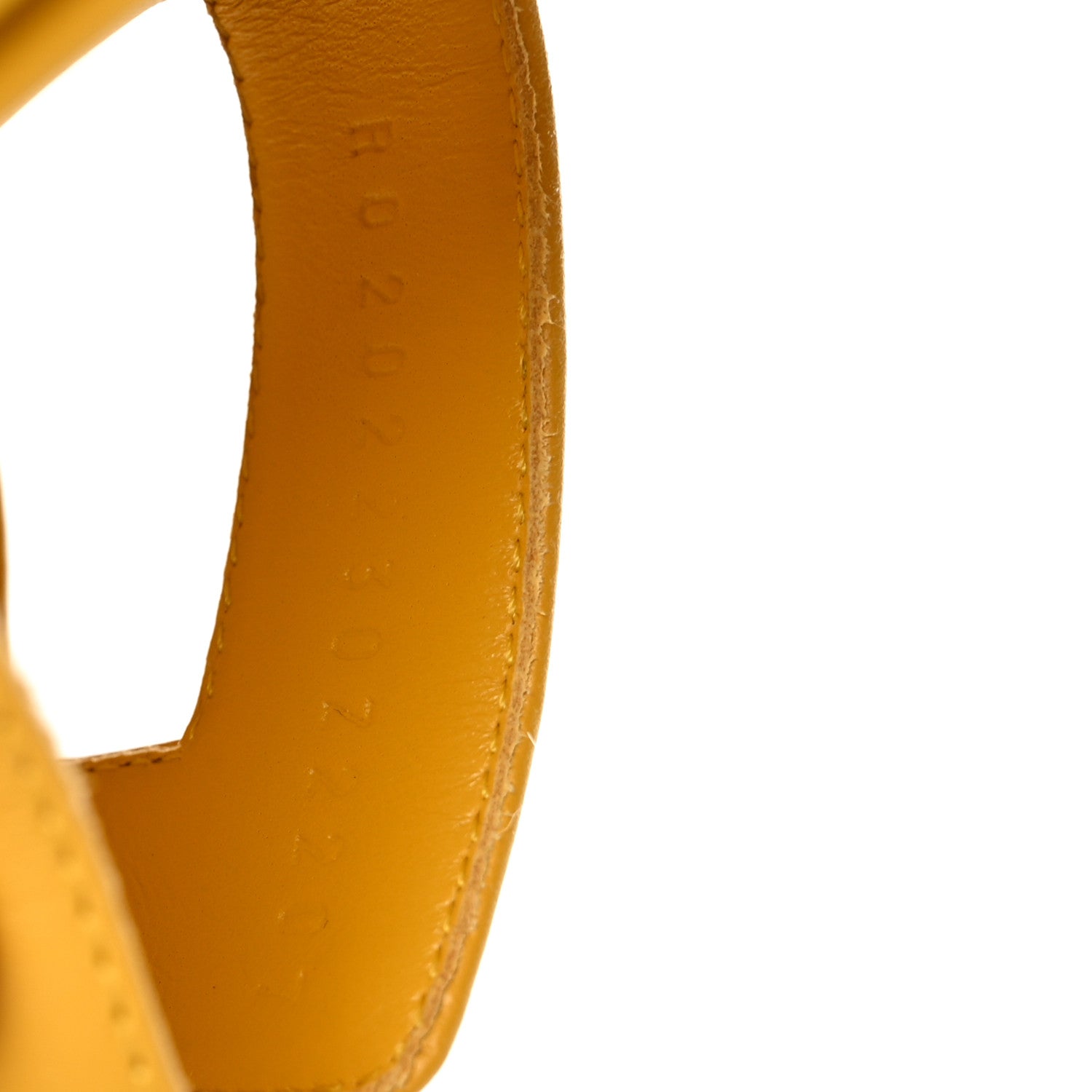 Hermes Box Calfskin Oran Sandals 36.5 Jaune Citron 6 of 9