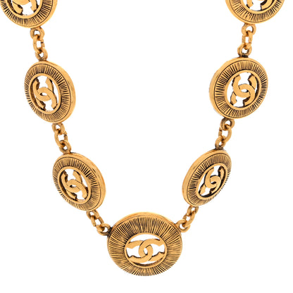 Chanel Metal CC Medallion Necklace Gold 1 of 3