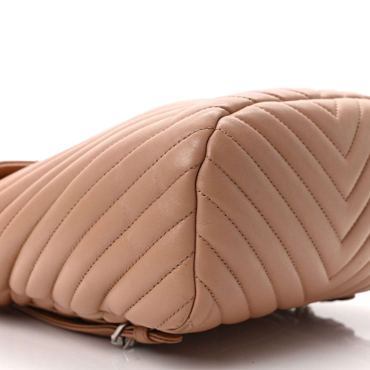 Calfskin Chevron Quilted Small Urban Spirit Backpack Beige