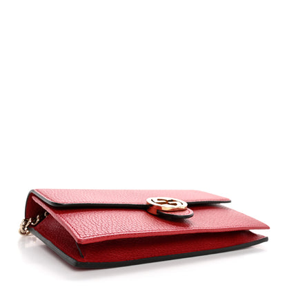 Gucci Dollar Calfskin Interlocking G Chain Wallet Red 4 of 13