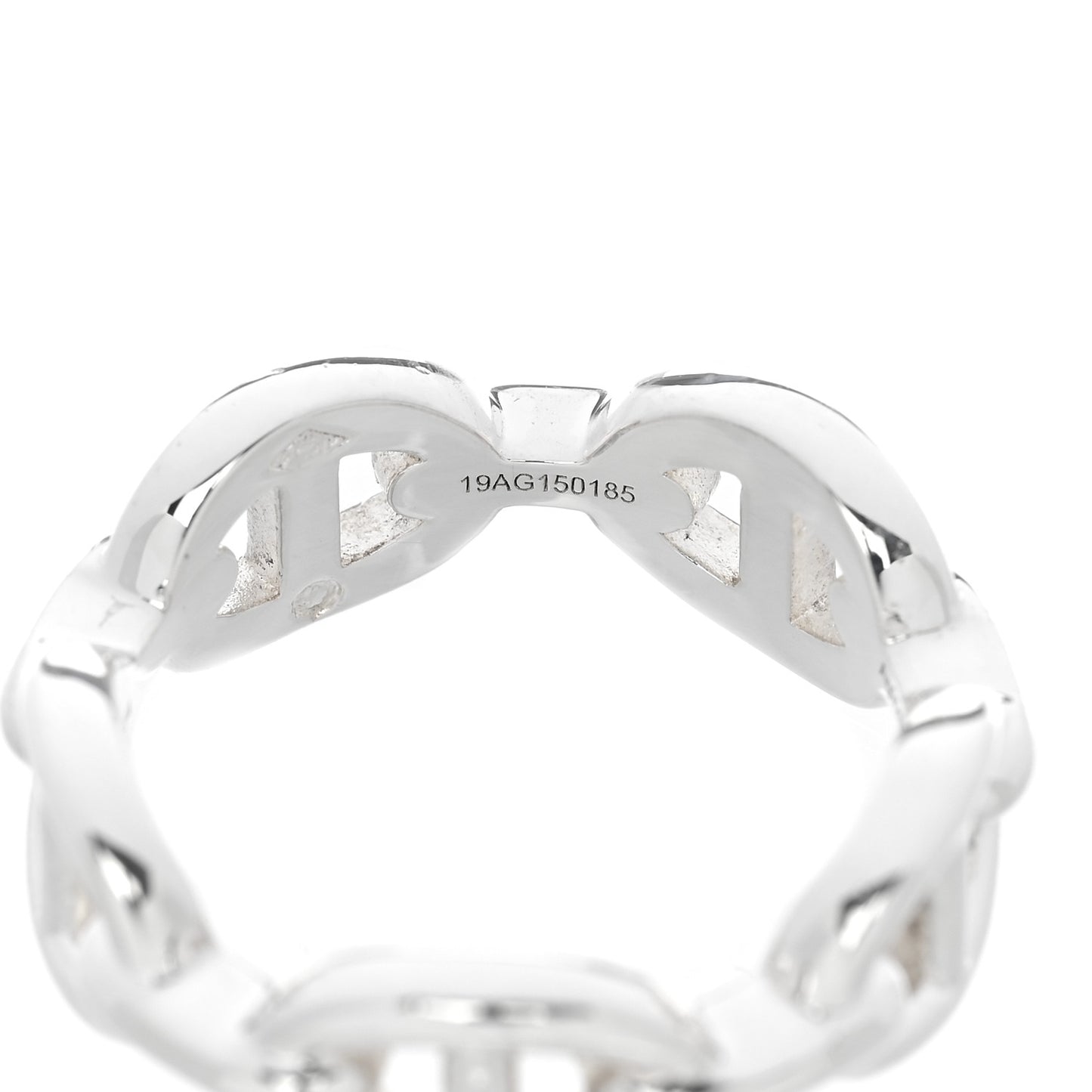 Sterling Silver PM Chaine d'Ancre Enchainee Band Ring 54 6.75