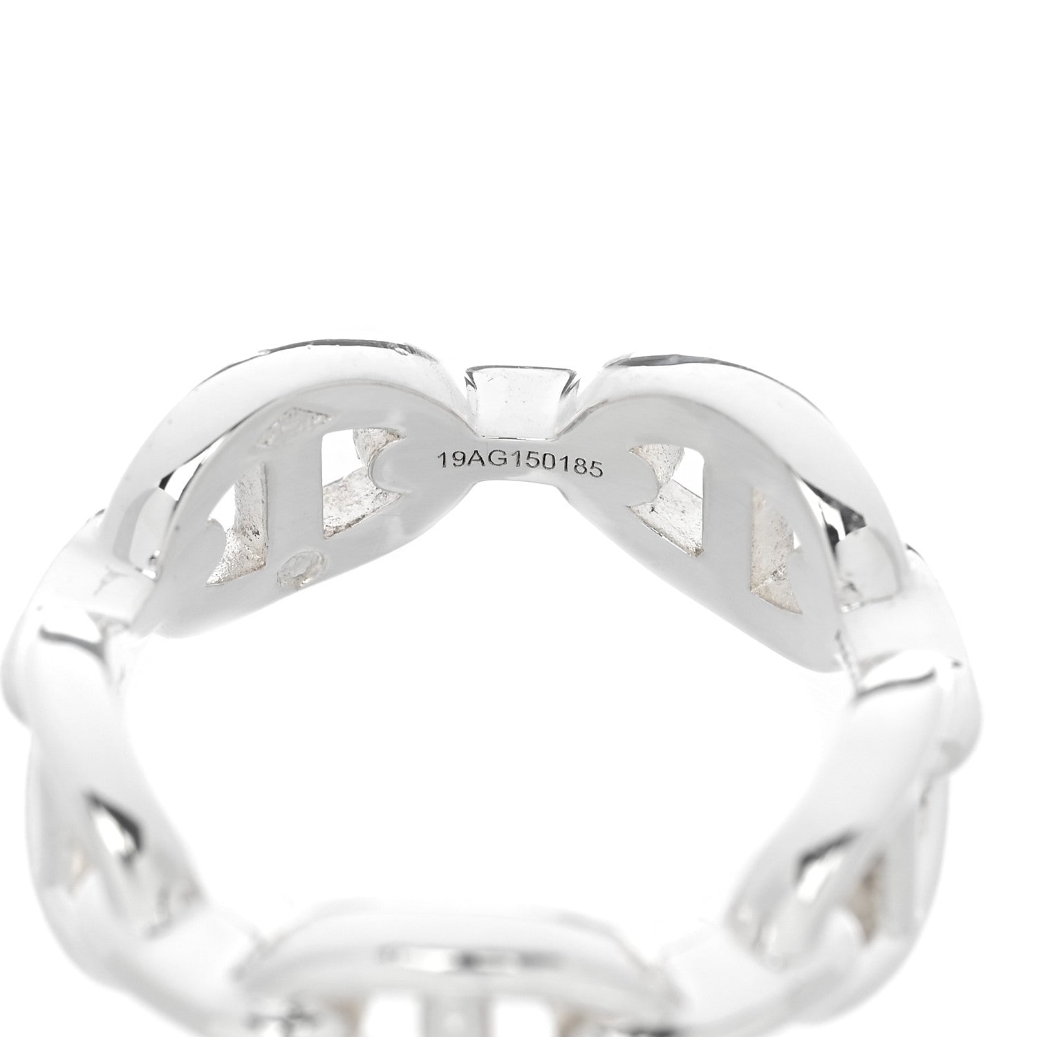 Hermes Sterling Silver PM Chaine d'Ancre Enchainee Band Ring 54 6.75 8 of 16