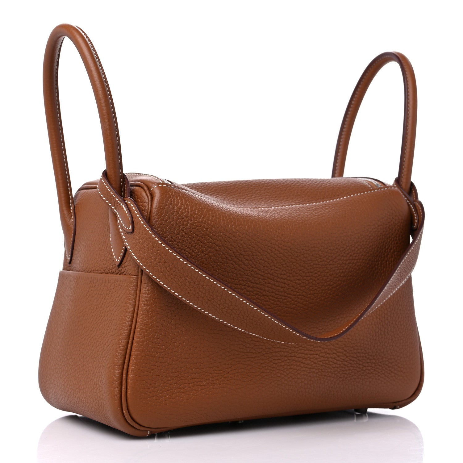 Hermes Taurillon Clemence Lindy 26 Gold 3 of 12