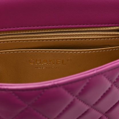 Chanel Lambskin Quilted Mini Rectangular Pearl Crush Flap Purple 6 of 10