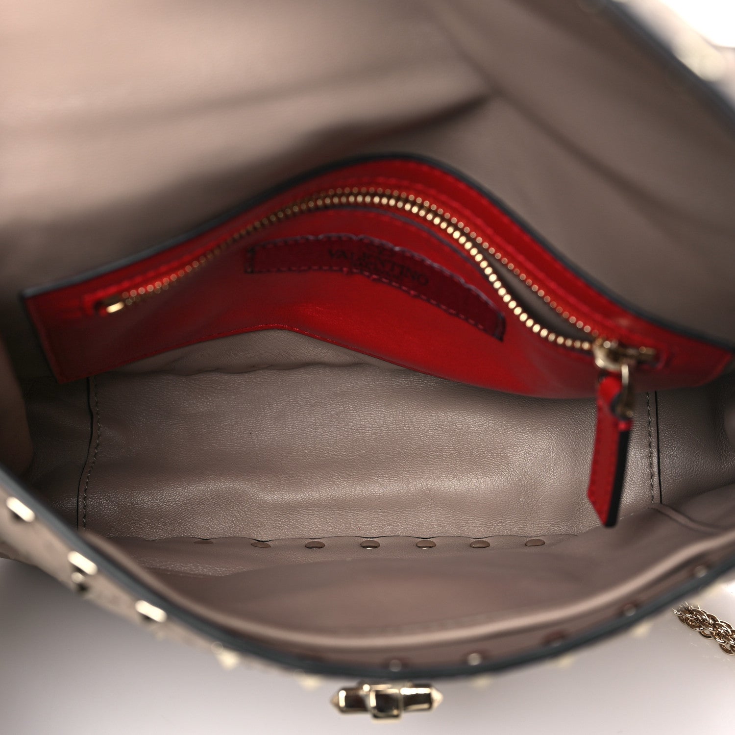 Valentino Garavani Lambskin Medium Rockstud Spike Shoulder Bag Poudre 5 of 8