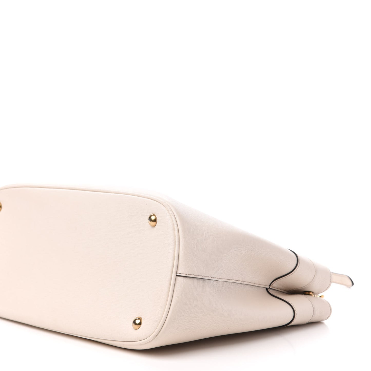 Textured Calfskin Medium Bright Bit Tote White