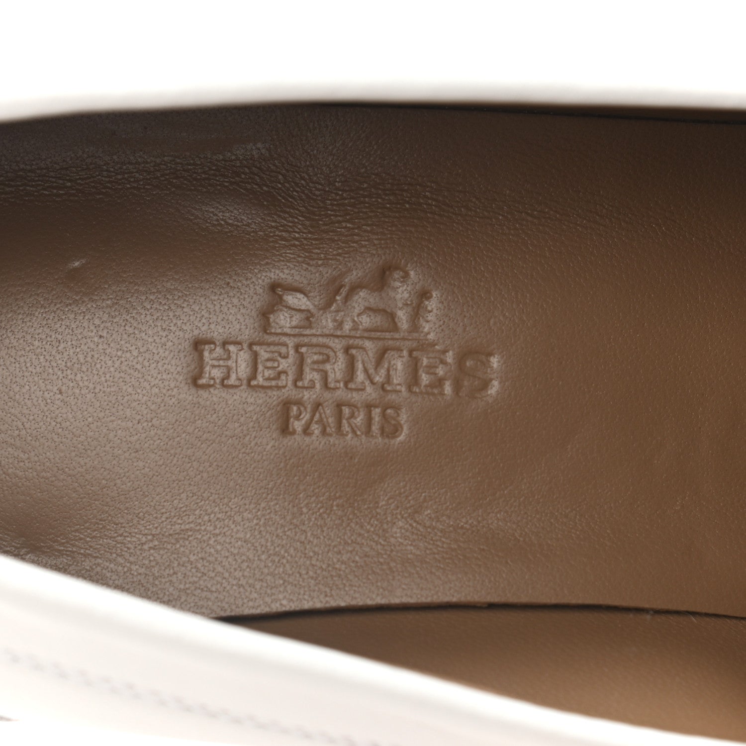 Hermes Calfskin Womens Dauphine 70 Moccasin Loafers 37 White 7 of 8