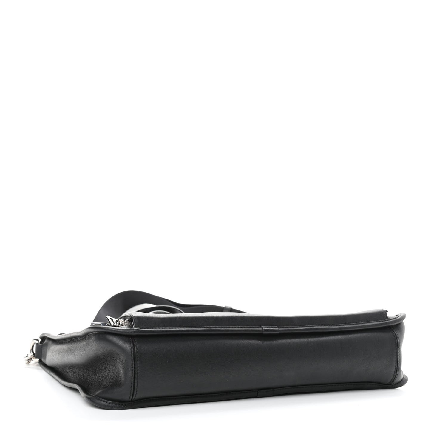 Calfskin Wide Briefcase Black
