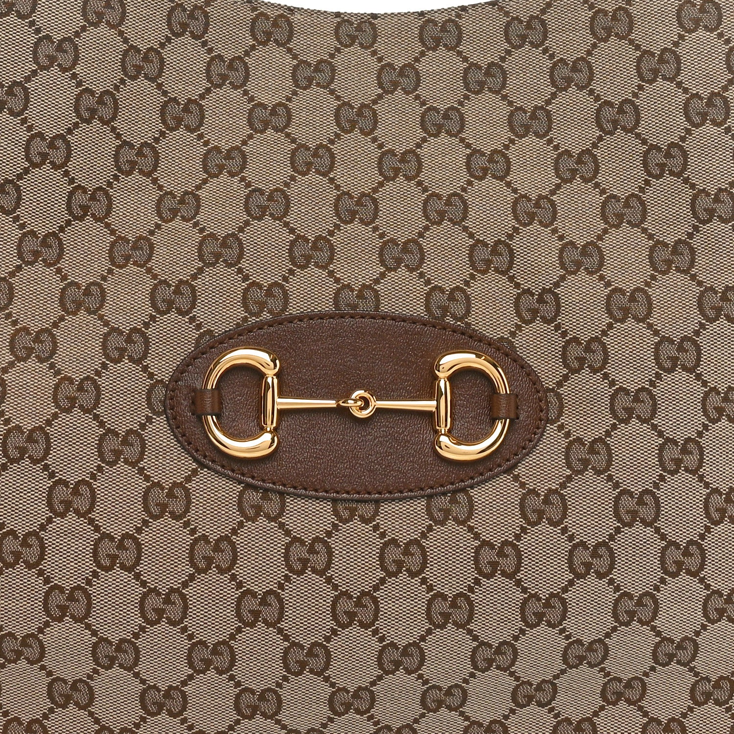 Gucci Monogram New Sakai Calfskin Lux Horsebit 1955 Tote Bag Beige Ebony Brown Sugar 8 of 10