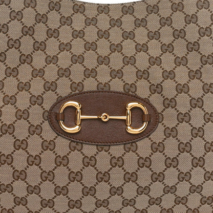 Gucci Monogram New Sakai Calfskin Lux Horsebit 1955 Tote Bag Beige Ebony Brown Sugar 8 of 10
