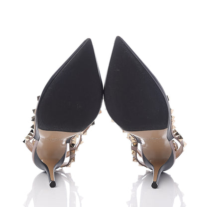 Valentino Garavani Nappa Rockstud Ankle Strap Pumps 36 Black Poudre 7 of 13