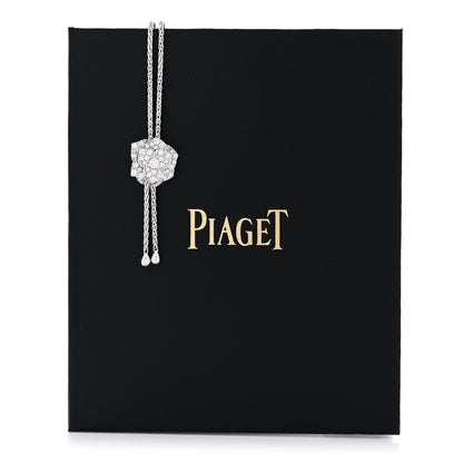 Piaget 18K White Gold Diamond Rose Lariat Pendant Necklace 5 of 5