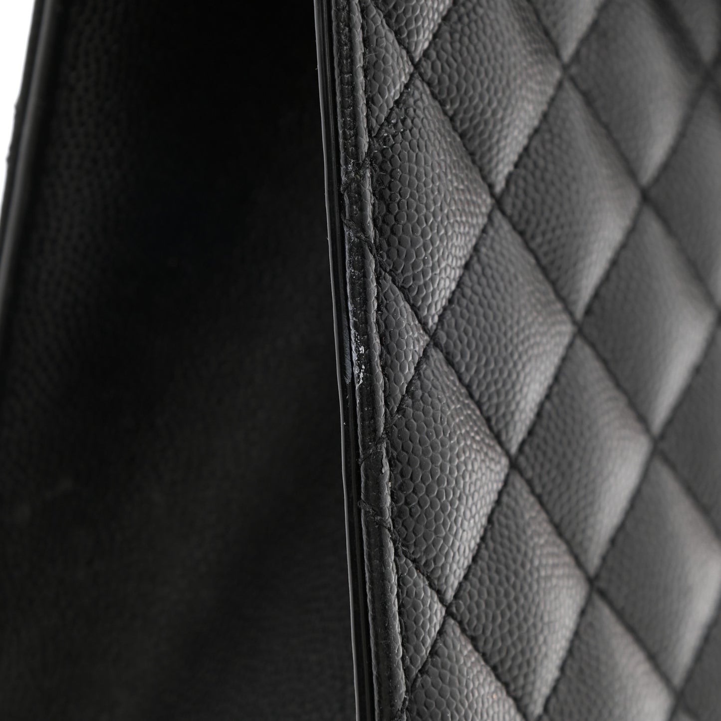 Grain De Poudre Textured Mixed Matelasse Large Triquilt Monogram Monochrome Satchel Black