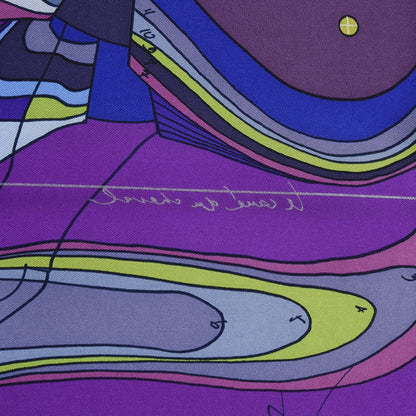 Hermes Silk Le Pegase D'Scarf 90 Ultra Violet Vert Bleu 11 of 11
