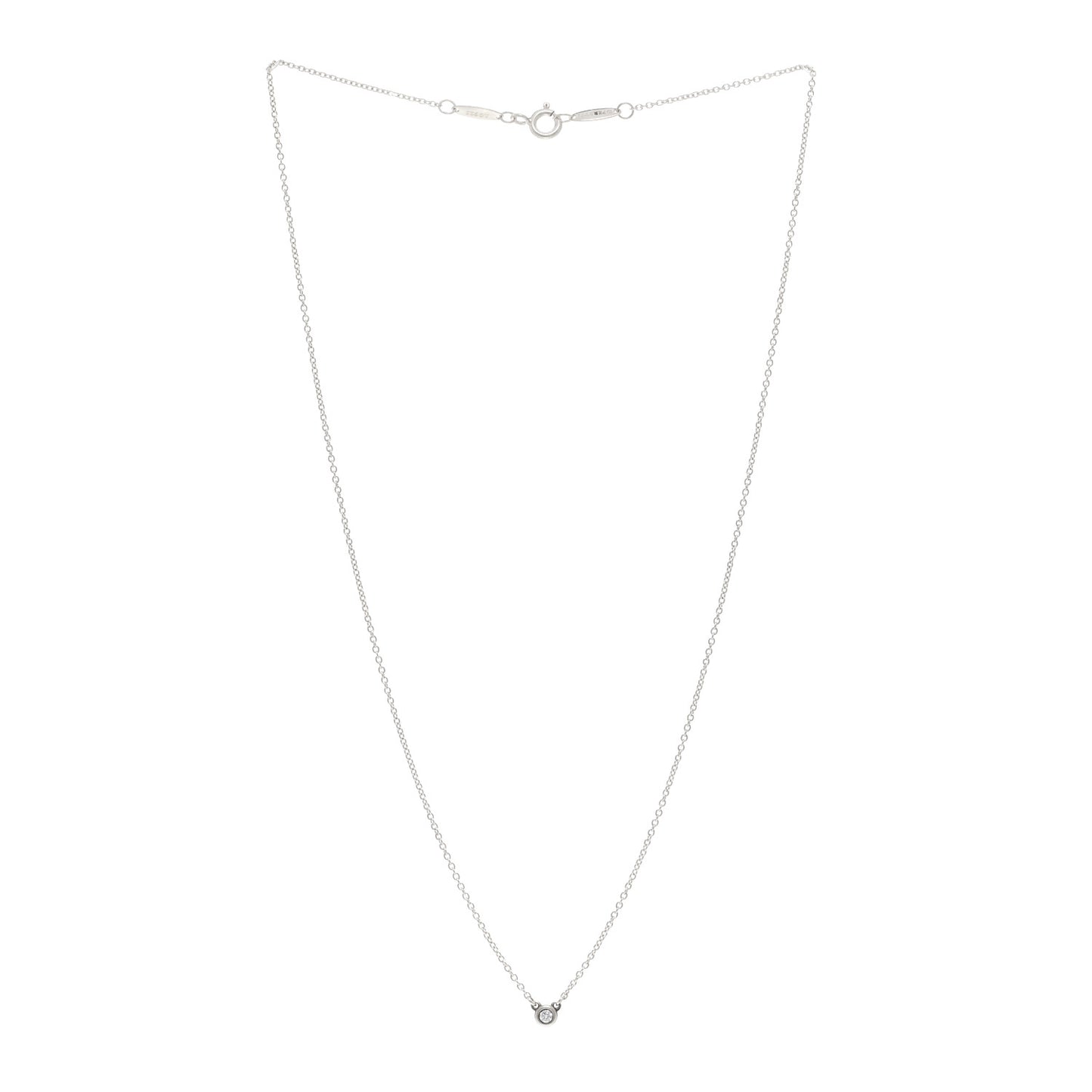 Sterling Silver Diamond .03ct Elsa Peretti Diamonds by the Yard Pendant Necklace