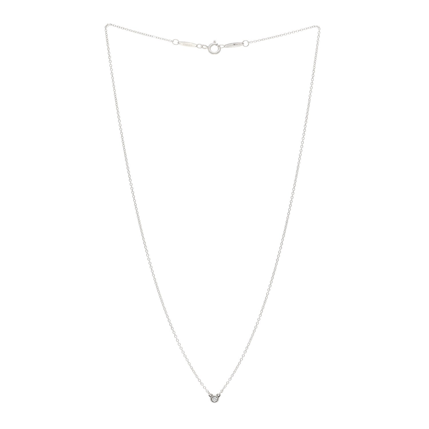 Tiffany Sterling Silver Diamond .03ct Elsa Peretti Diamonds by the Yard Pendant Necklace 3 of 4