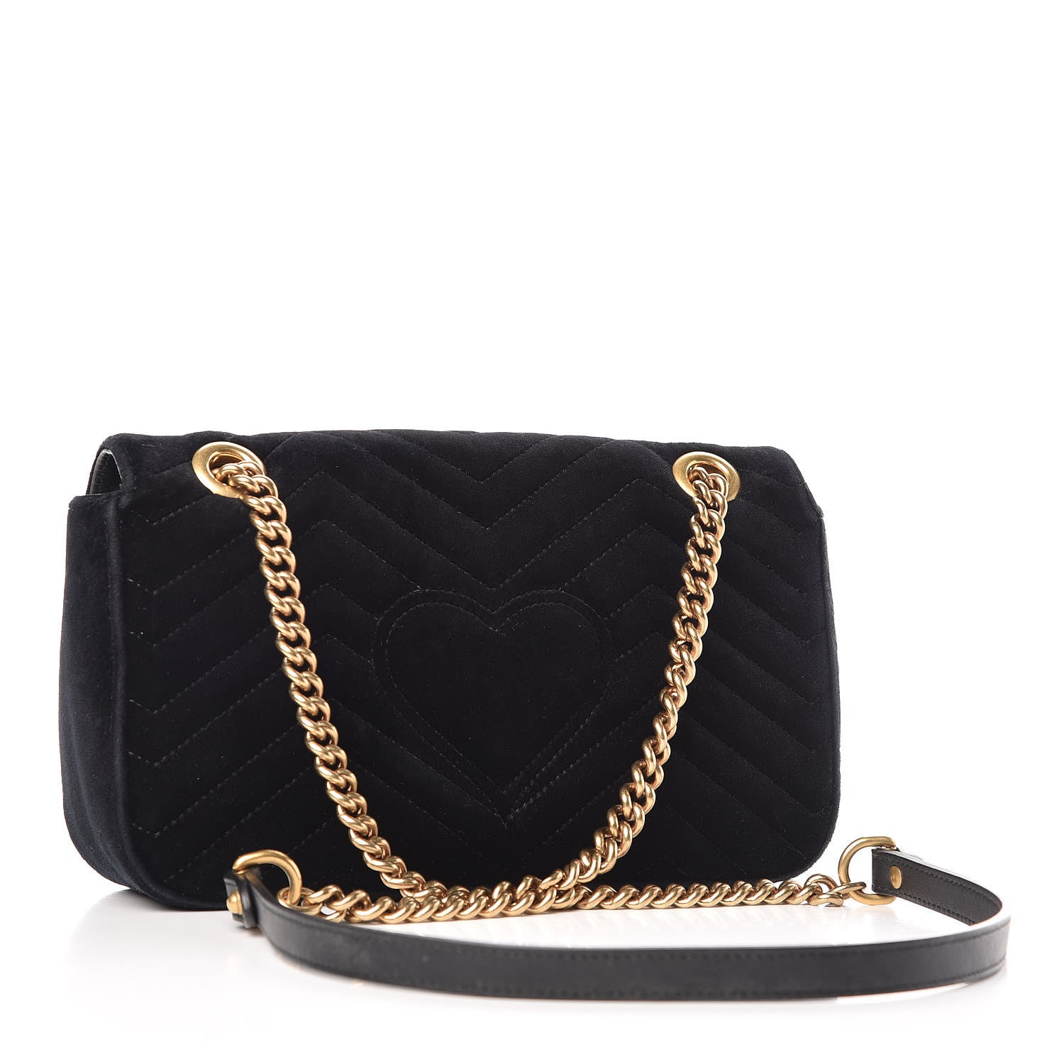 Gucci Velvet Matelasse Marquise Crystals Embroidered Small GG Marmont Shoulder Bag Black 3 of 10