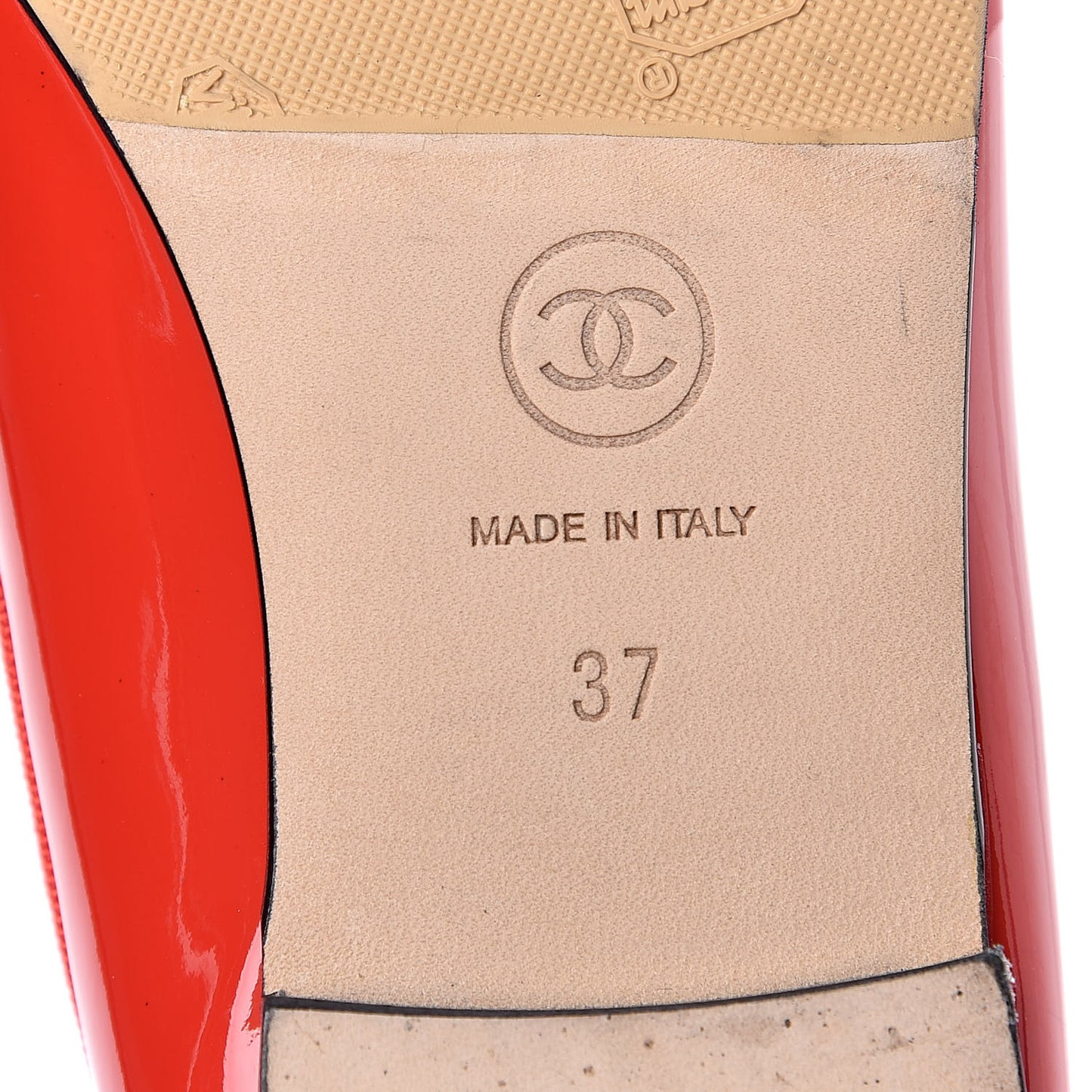 Patent Cap Toe Ballerina Flats 37 Red Black