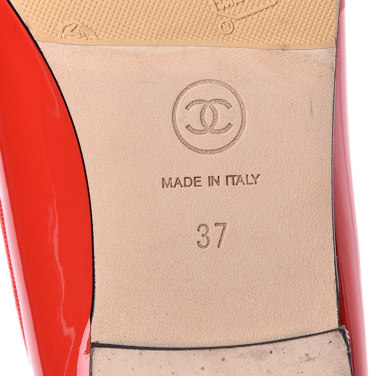 Chanel Patent Cap Toe Ballerina Flats 37 Red Black 6 of 8