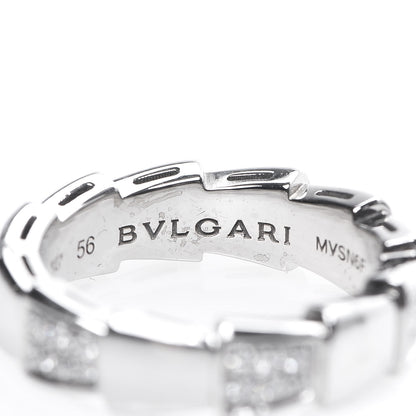 Bulgari 18K White Gold Diamond Serpenti Band Ring 56 7.5 3 of 6