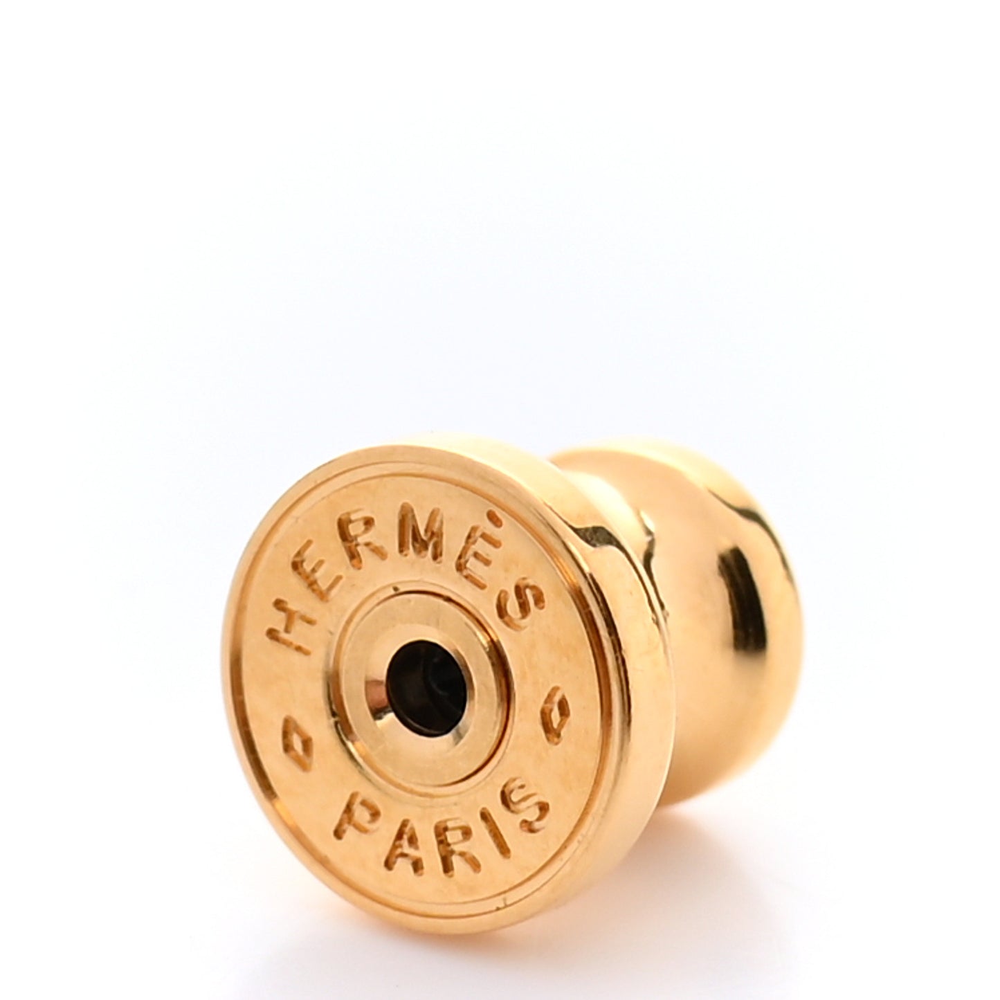 Gold Lacquered Mini Pop H Earrings Marron Glace