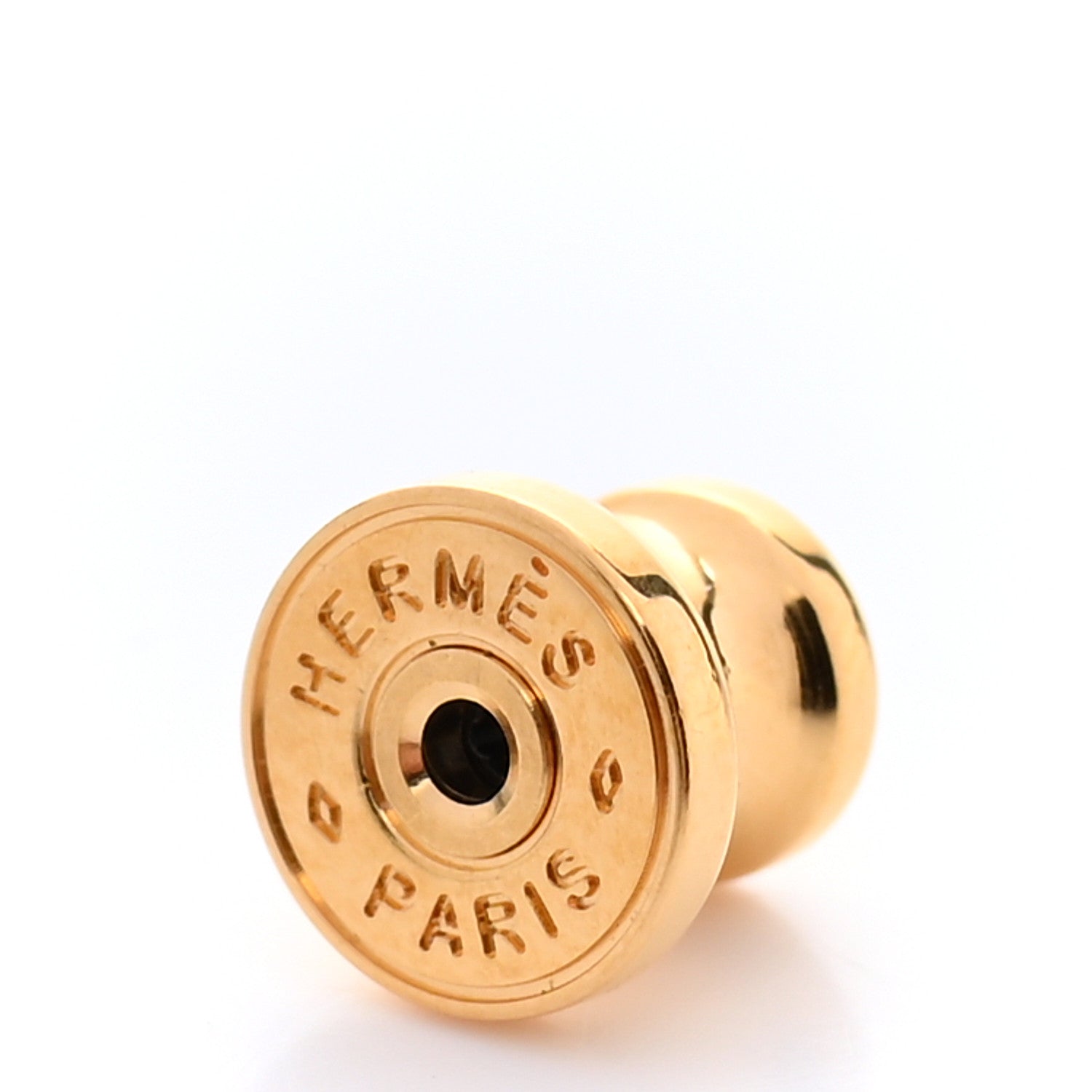 Hermes Gold Lacquered Mini Pop H Earrings Marron Glace 4 of 8