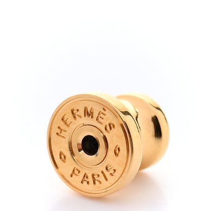Hermes Gold Lacquered Mini Pop H Earrings Marron Glace 4 of 8