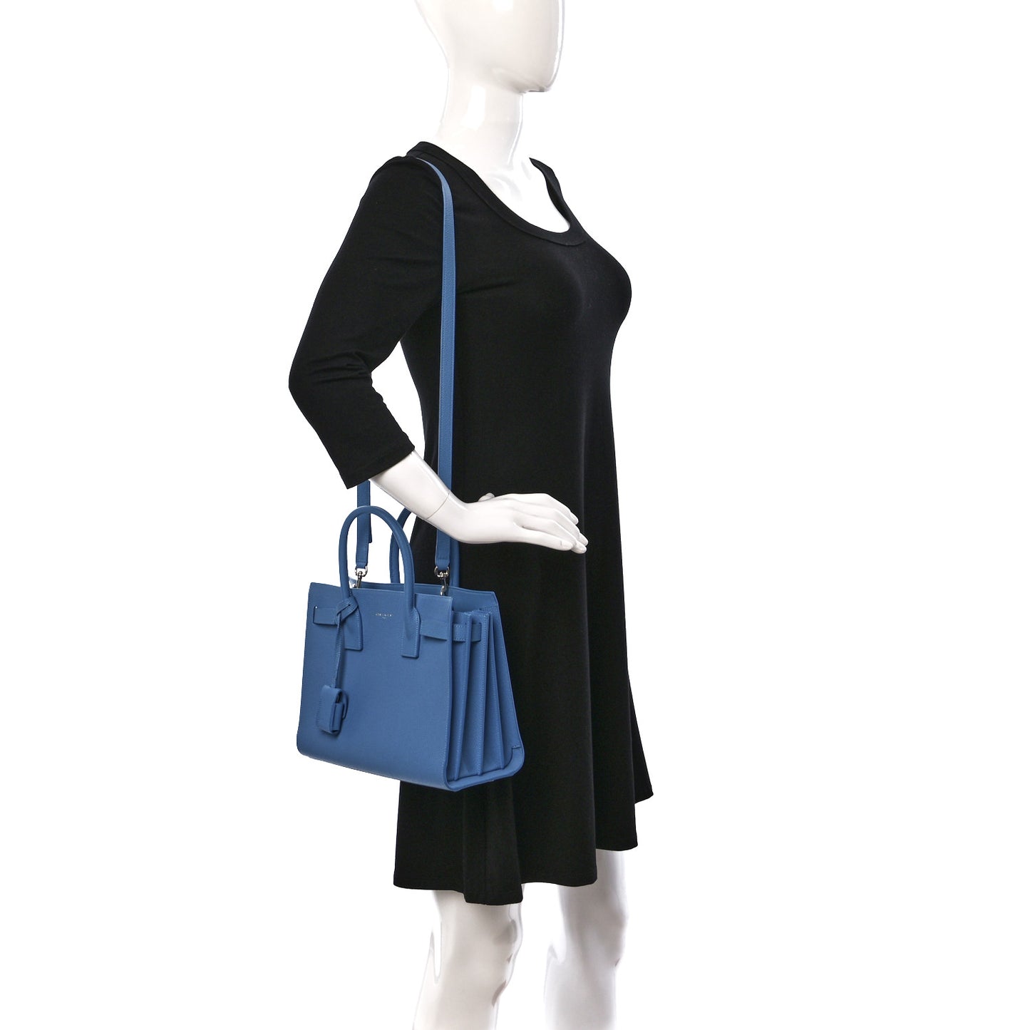 Grained Calfskin Baby Sac De Jour Blue Clair