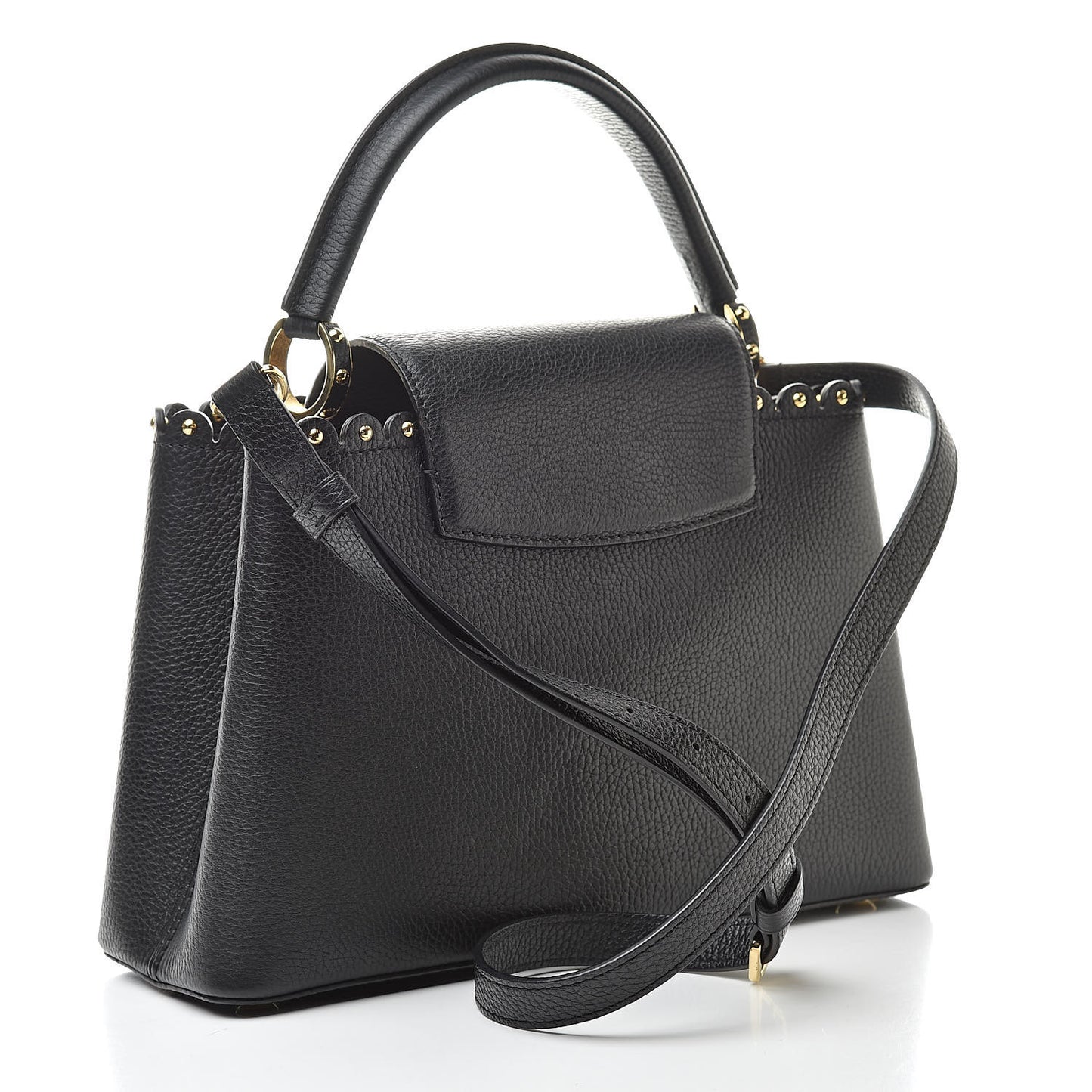 Taurillon Studded Capucines PM Black