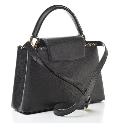 Louis Vuitton Taurillon Studded Capucines PM Black 3 of 9