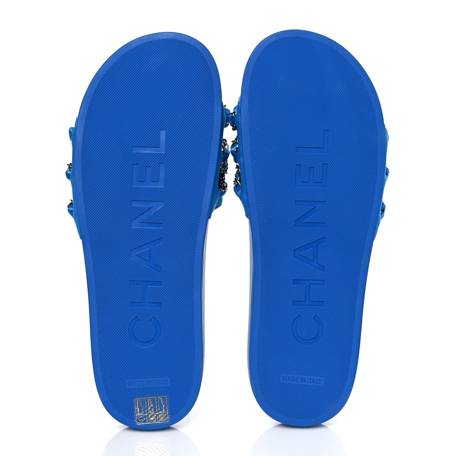 Chanel Satin Chain Flat Sandals 40 Bright Blue 5 of 9