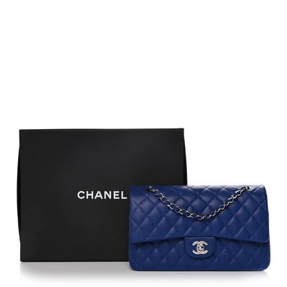 Chanel Caviar Quilted Medium Double Flap Blue 8 of 8