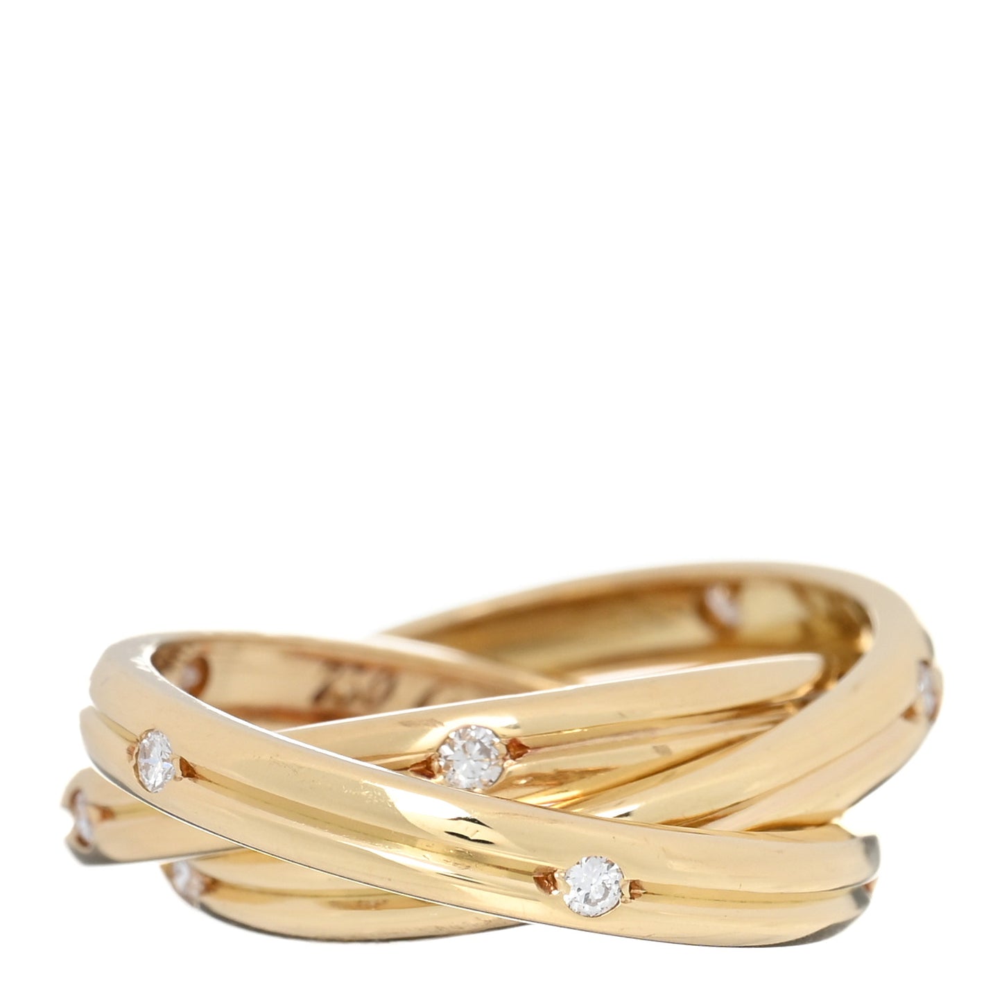 18K Yellow Gold Diamond Constellation Trinity Ring 50 5.25