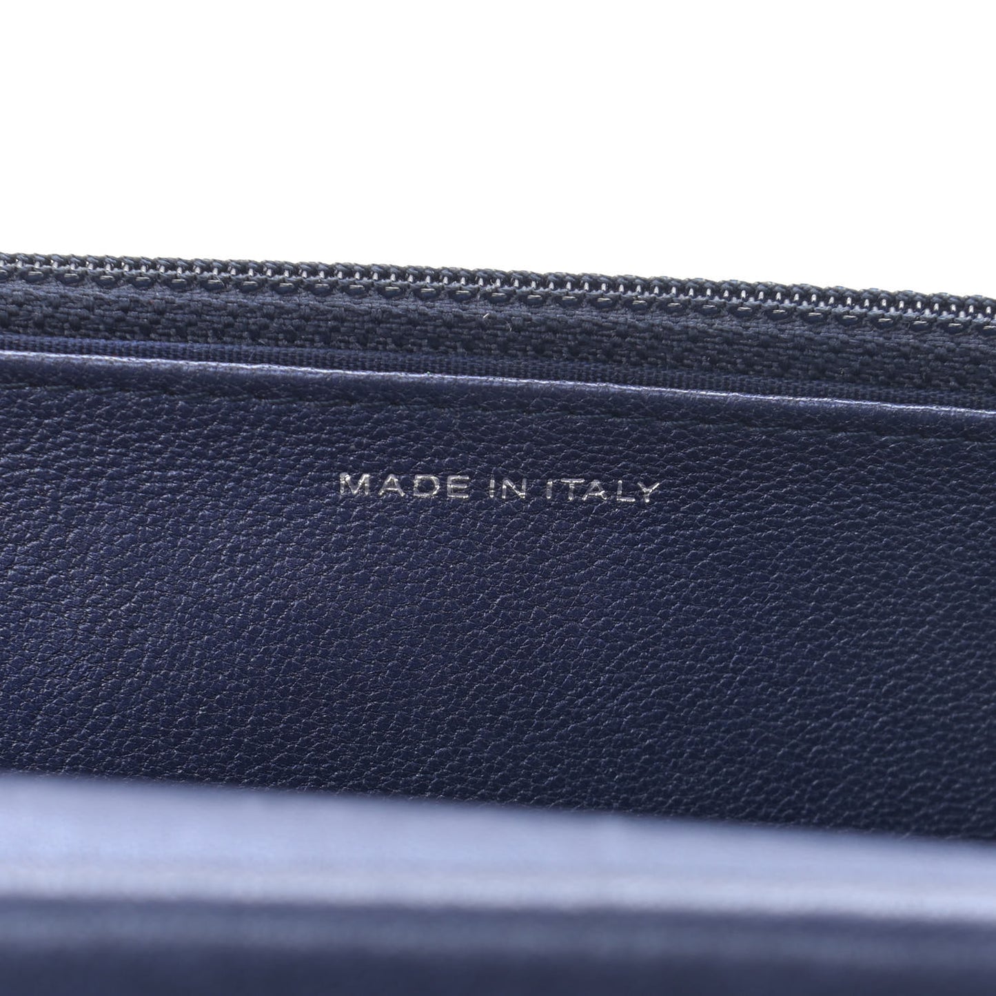 Metallic Sheepskin Chevron Quilted Vintage Mademoiselle Wallet On Chain WOC Navy