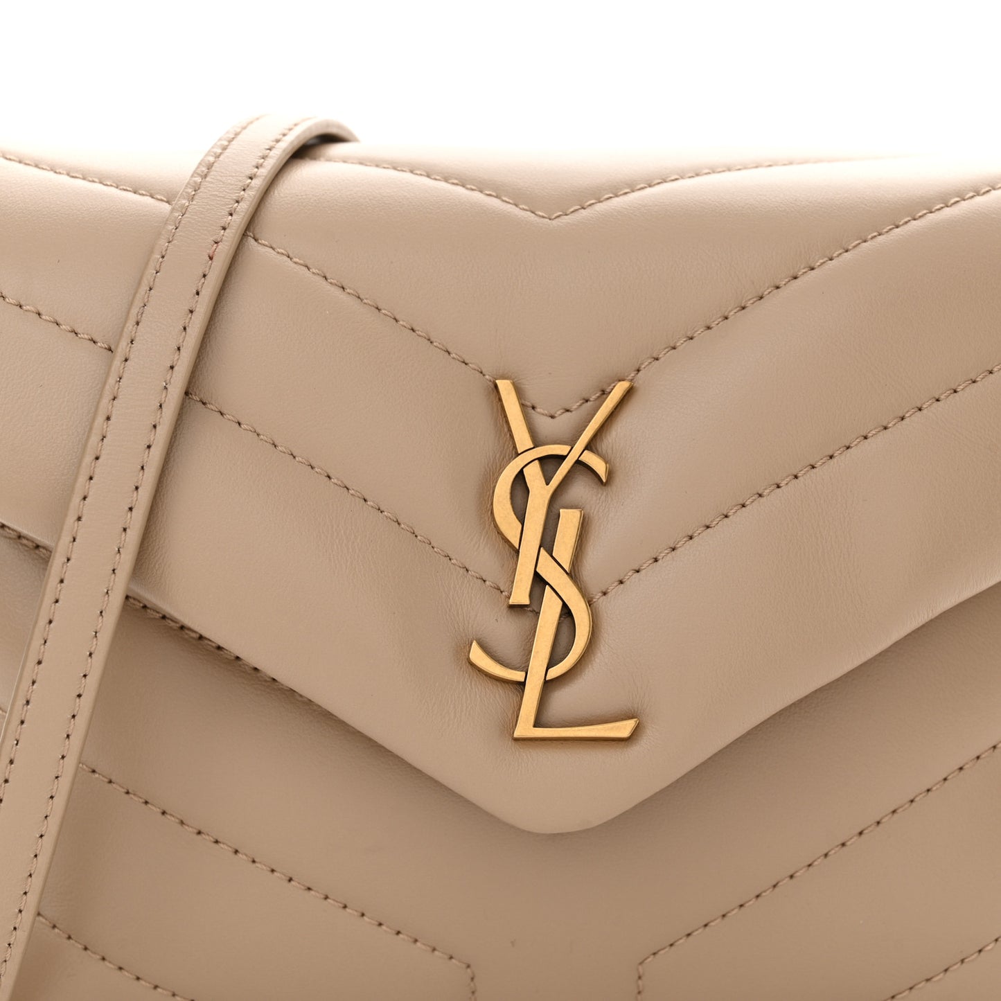 Calfskin Y Quilted Monogram Toy Loulou Crossbody Bag Dark Beige