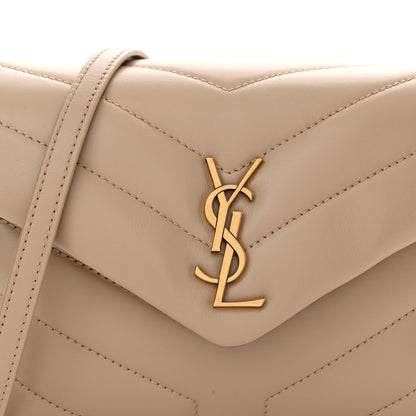 Saint Laurent Calfskin Y Quilted Monogram Toy Loulou Crossbody Bag Dark Beige 8 of 11