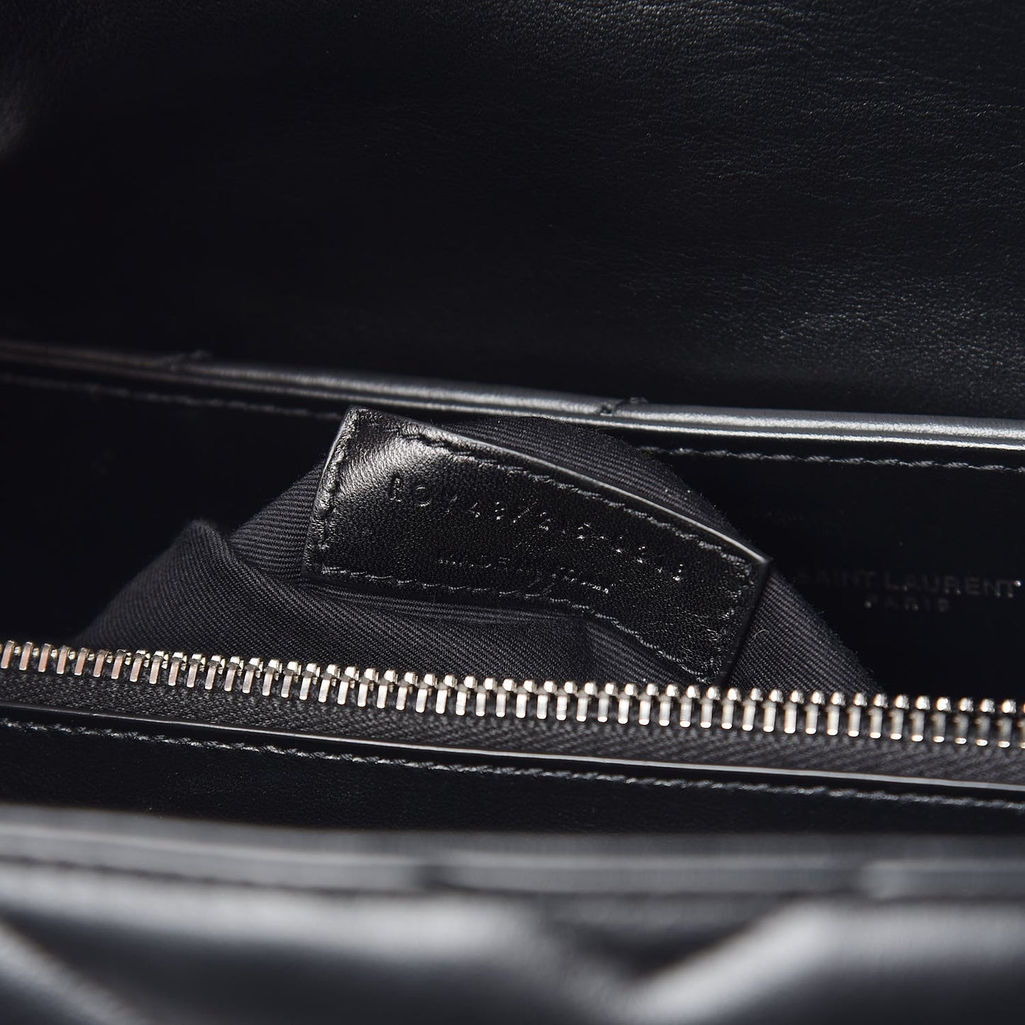 Calfskin Y Quilted Monogram Large Loulou Chain Satchel Black