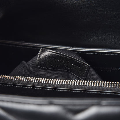 Saint Laurent Calfskin Y Quilted Monogram Large Loulou Chain Satchel Black 9 of 10