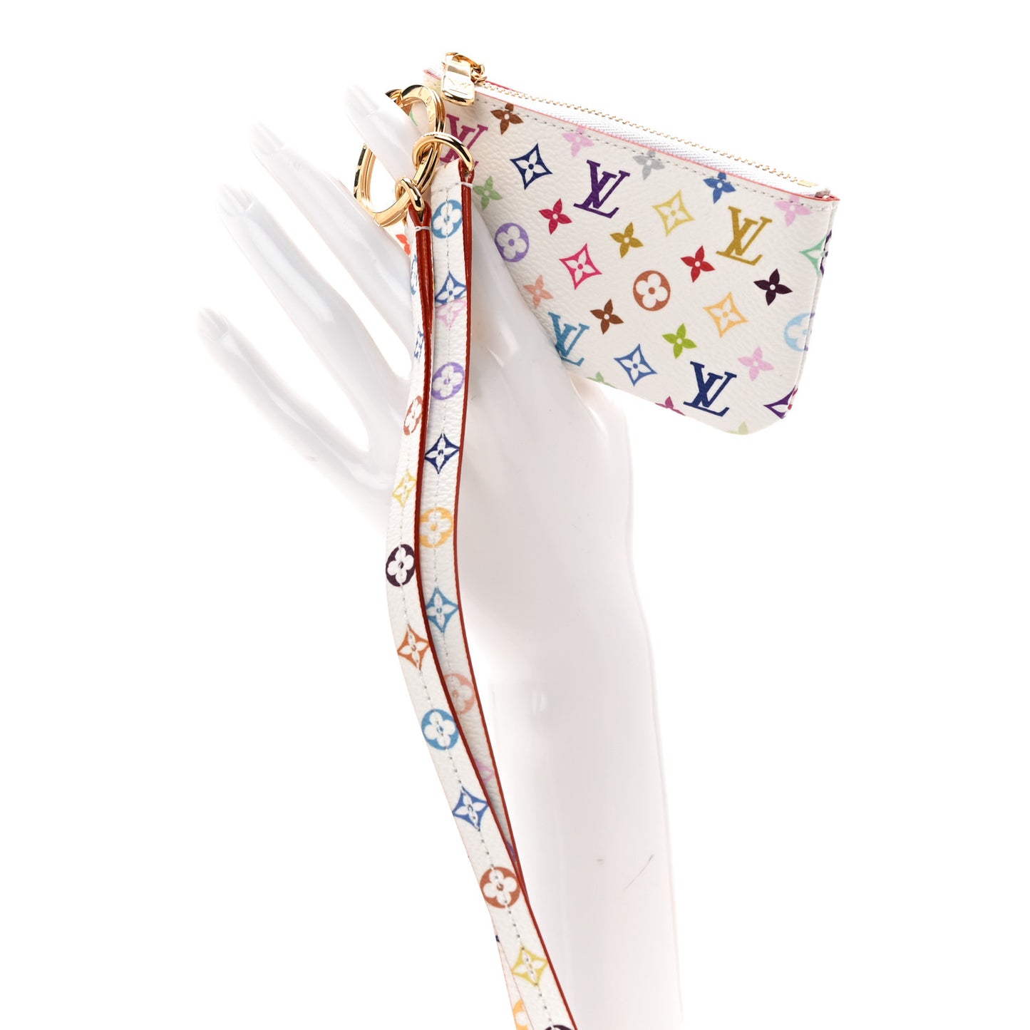 LV X TM Monogram Multicolor Phone Holder White
