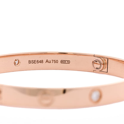 Cartier 18K Pink Gold 4 Diamond LOVE Bracelet 18 6 of 8