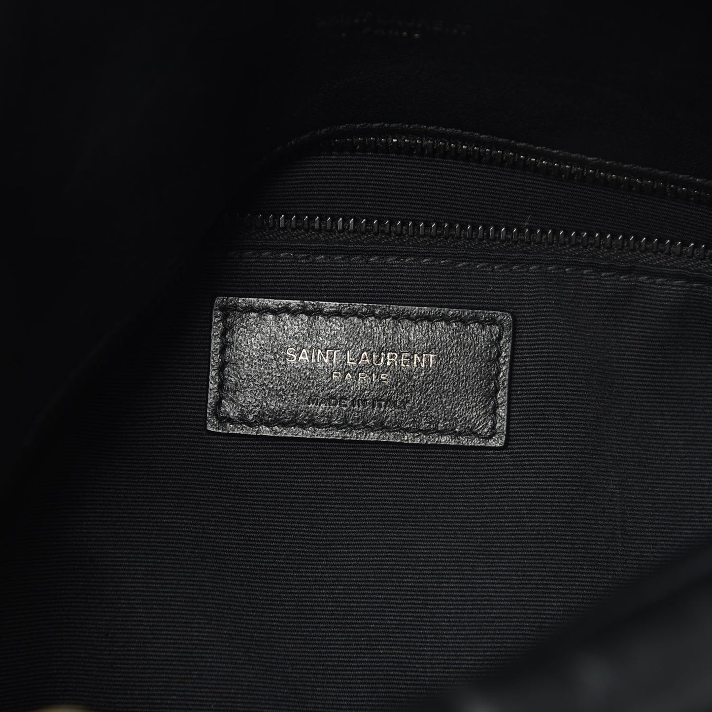 Lambskin Quilted Medium Loulou Puffer Monogram Chain Satchel Black