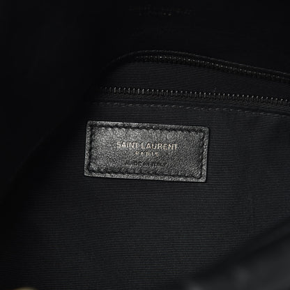 Saint Laurent Lambskin Quilted Medium Loulou Puffer Monogram Chain Satchel Black 6 of 11