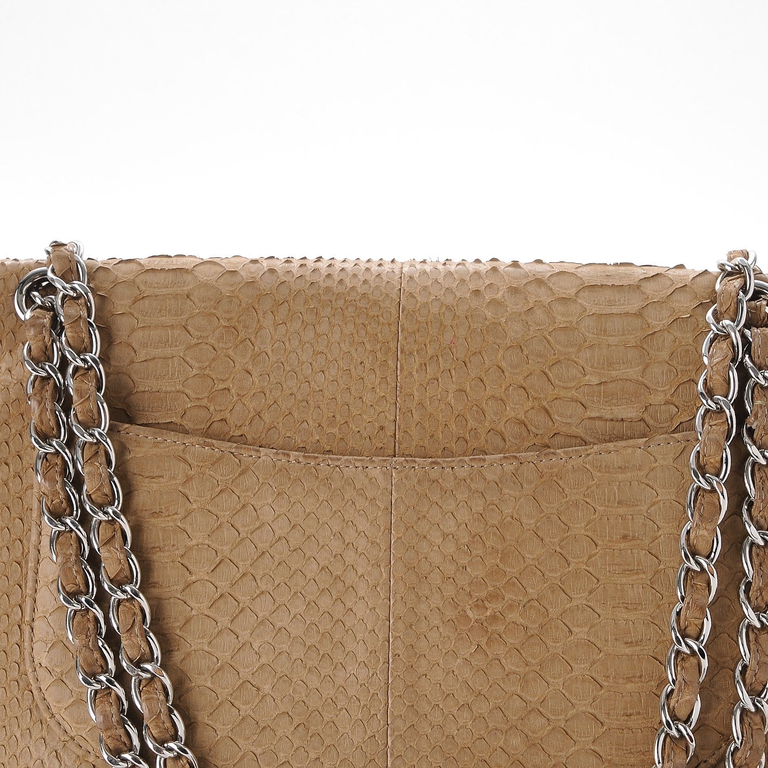 Chanel Python Jumbo Double Flap Beige 9 of 15