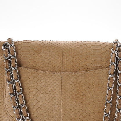 Chanel Python Jumbo Double Flap Beige 9 of 15