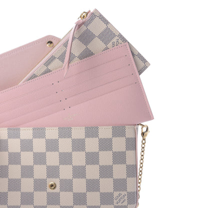 Louis Vuitton Damier Azur Calfskin Pochette Felicie Eau de Rose 2 of 11