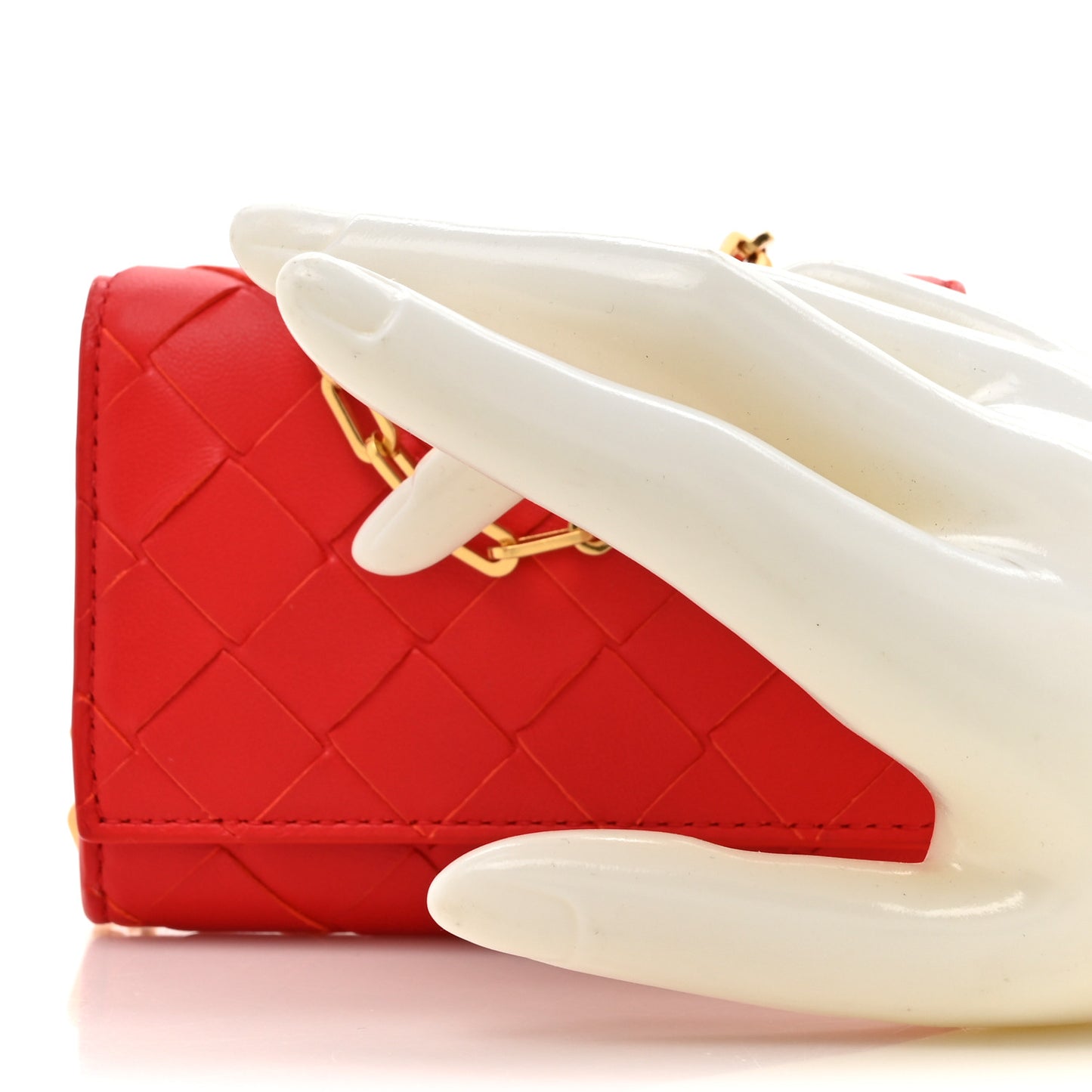 Nappa Intrecciato Trio Card Case On Chain Redstone