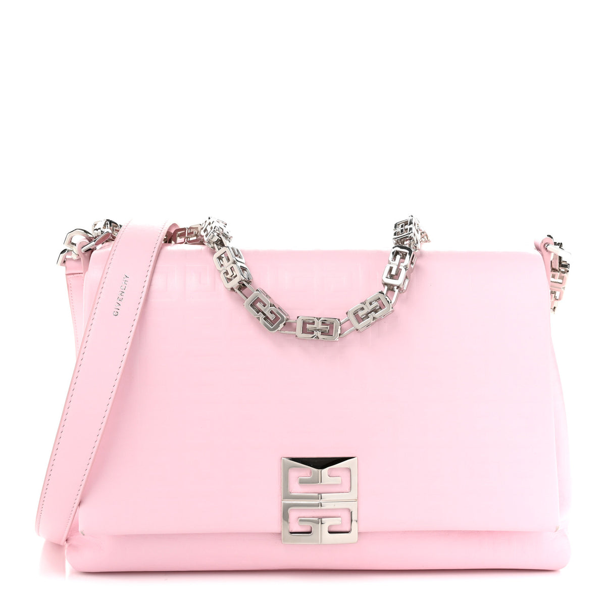 Givenchy Soft Calfskin 4G Embossed Medium Shoulder Bag Pale Pink 1 of 11