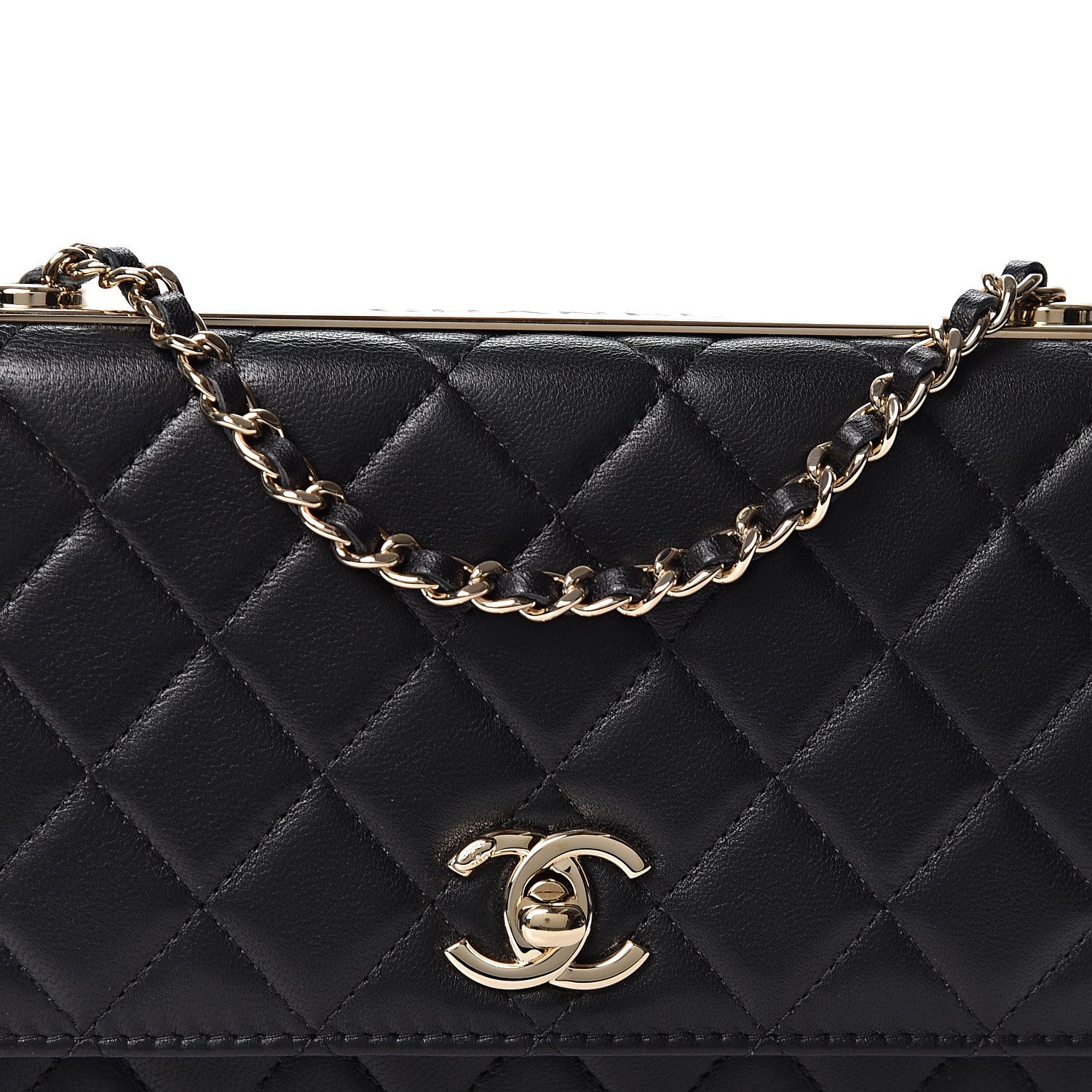 Chanel Lambskin Quilted Trendy CC Wallet On Chain WOC Black 7 of 10